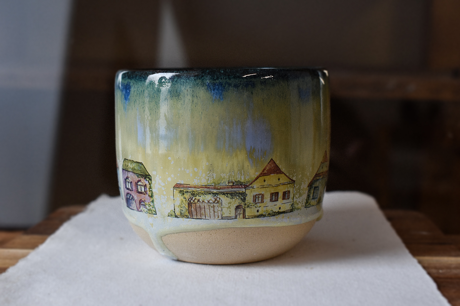 Cană din ceramică "Căsuțe: Inspirație Viscri", 300 ml - imagine 3